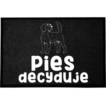 Rohožka ČERNÁ VSTUPNÍ ROHOŽKA 40X60 CM KE DVEŘÍM - PRO MILOVNÍKY PSŮ - PES ROZHODUJE