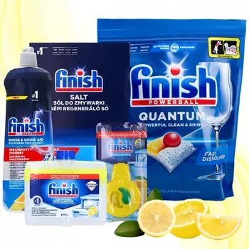 Přípravek do myčky Sada FINISH do myčky nádobí: Tablety Quantum 60 ks, Sůl, Leštidlo, Čistič