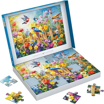 Hračka Puzzle Eurographics Connecting Pieces: hraví zahradní ptáci 24 dílků