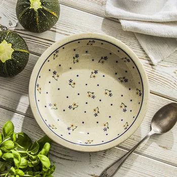 Talíř Hluboký jídelní talíř Keramika Bolesławiec 22 cm - dek. 111 (druhý druh)