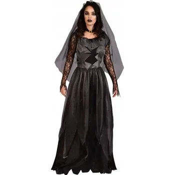 Karnevalový kostým Kostým Černá Dáma Hnijící Mrtvá Nevěsta Halloween Karneval L