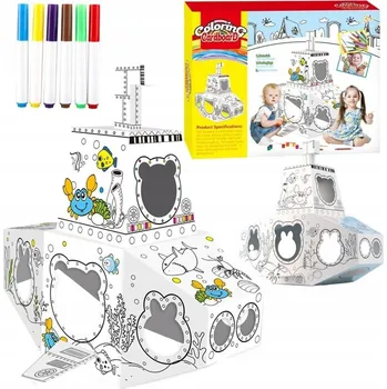 kreativní sada UMĚLECKÁ SADA VELKÁ LOĎ K Vymalování, Sestavení a Vybarvení z Kartonu