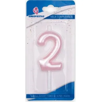 Dortová svíčka Ouda Party - Perleťové narozeninové svíčky - růžové