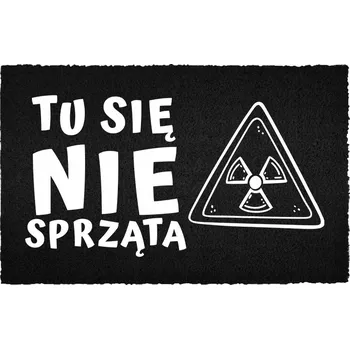 Rohožka KOKOSOVÁ ROHOŽKA ČERNÁ KE DVEŘÍM VTIPNÁ "TADY SE NEUKLÍZÍ"