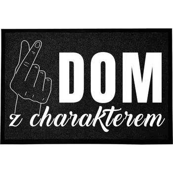 Rohožka ČERNÁ VSTUPNÍ ROHOŽKA 40X60CM KE DVEŘÍM S HUMOREM - DOMOV S CHARAKTEREM