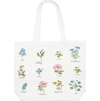 GREEN GATE Bavlněná taška s výšivkou Agnes White