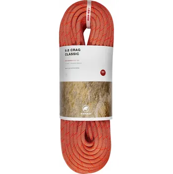 Horolezectví Dynamické lano Mammut Crag Classic 9.8mm oranžovo-bílé 60m
