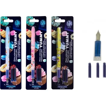 AstraPEN ASTRA Yummy, Plnicí inkoustové pero + 3ks náplň, mix barev, blistr, 203120006