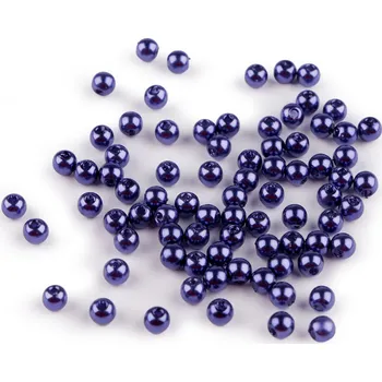 Plastové voskové korálky / perly Glance Ø5 mm, střední, F50 borůvková