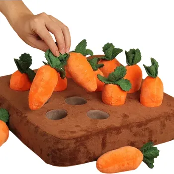 Hračka pro psa Čichací podložka pro psy 36,5 x 37,5 x 7,5 cm 12 ks vytahovacích mrkví 15 cm Interaktivní hračka na čichovou práci