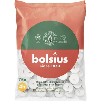 Svíčka Čajové svíčky parafinové neparfémované Bolsius 75 ks