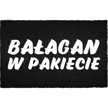 Rohožka KOKOSOVÁ VSTUPNÍ ROHOŽKA ČERNÁ KE DVEŘÍM - ZÁBAVNÁ, "NEPOŘÁDEK V CENĚ"