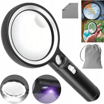 Lupa Lupa s 10/20/45násobným zvětšením a 31 LED světly pro čtení