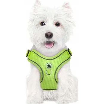 Postroj pro psa Postroj pro psa s vodítkem, vycházkový, reflexní, nastavitelný, měkký, velikost L, zelený