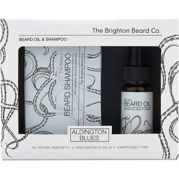 Péče o vousy Brighton Beard sada kosmetiky na vousy Aldington Blues šampon a olej