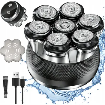 HOLICÍ STROJEK ELEKTRICKÝ VODĚODOLNÝ S OTOČNOU HLAVICÍ 7D LED 2 RYCHLOSTI 1200MAH