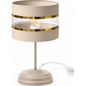 Lampička LUXUSNÍ STOLNÍ NOČNÍ LAMPA KOVOVÁ KAŠMÍR ZLATÁ SE STÍNIDLEM E27 LED