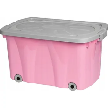 Úložný box Úložný box na hračky Pafen růžový, plast, 49 l