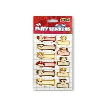 samolepka KONVEXNÍ SAMOLEPKY NAME TAG PSI PEJSCI PRO DĚTI K DEKORACI