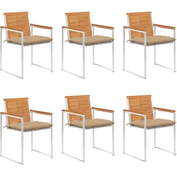 OMAXI Zahradní židle 6 ks s poduškami masivní akáciové dřevo 511053
