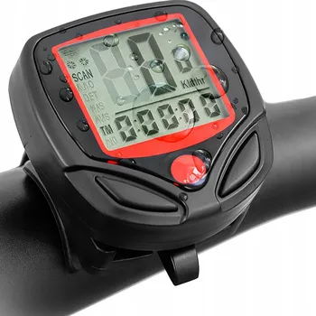 Tachometr CYKLOPOČÍTAČ DRÁTOVÝ – VODĚODOLNÝ LCD, MĚŘENÍ RYCHLOSTI