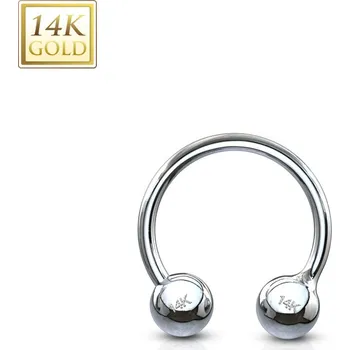 Piercing Šperky4U Zlatý piercing - podkova, 1,2 x 10 mm, Au 585/1000 - ZL01111-1210-WG