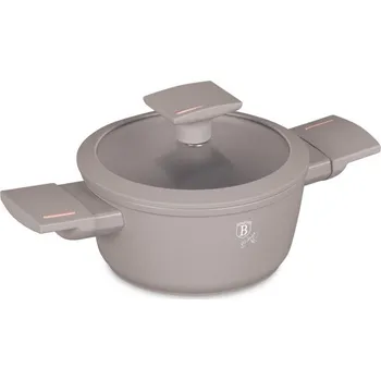 Hrnec BERLINGERHAUS Kastrol s titanovým povrchem a poklicí pro děti 14 cm Taupe Collection BH-8286