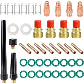 Příslušenství ke svářečce 49dílná Startovací sada TIG příslušenství, čočka, hubice WP17/18/26 - PLYNOVÁ ČOČKA