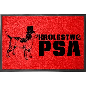 Rohožka VCHODOVÁ ROHOŽKA ČERVENÁ 40X60CM PRO PEJSKAŘE KRÁLOVSTVÍ PSA