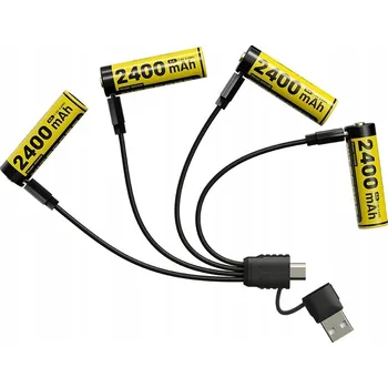IP kamera Akumulátory Nitecore NH2400 4xAA 2400mAh 1,5V USB-C