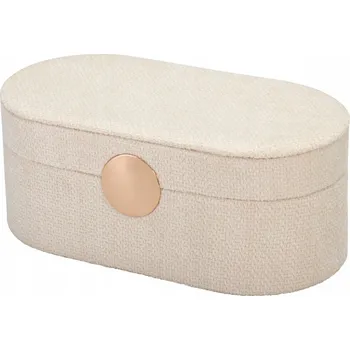 Šperkovnice ŠPERKOVNICE NA BIŽUTERII S KARTONOVÝM ZRCÁTKEM BÍLÁ 25 X 12 X 10.5 CM