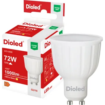 Žárovka LED žárovka GU10 10W 3000K teplá barva 1000lm VÝKONNÁ EXTRA SILNÁ PREMIUM