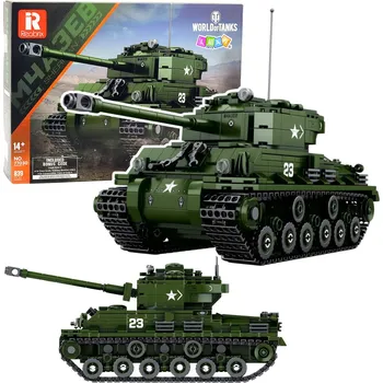 Dětské zboží LEAN Toys Stavebnice – vojenský tank Sherman M4A3E8 v měřítku 1:30, 839 dílků