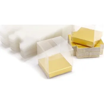 zubní pasta Balení 50 ks malých průhledných dárkových krabiček se zlatými vložkami, dárkové balení na