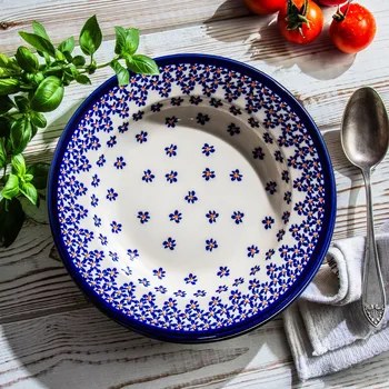 Talíř Hluboký jídelní talíř Bolesławiec keramika 24 cm - dek. 882A