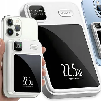 Powerbanka RYCHLÁ BEZDRÁTOVÁ INDUKČNÍ POWERBANKA pro iPhone 10000mAh 22,5W USB-C