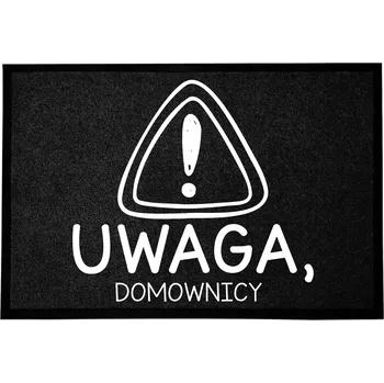 Rohožka ČERNÁ VSTUPNÍ ROHOŽKA 40X60 KE DVEŘÍM VTIPNÁ HUMORNÁ POZOR DOMÁCÍ