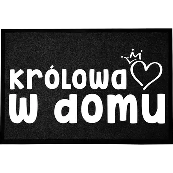 Rohožka ČERNÁ VSTUPNÍ ROHOŽKA 40X60 KE DVEŘÍM - VTIPNÁ, HUMORNÁ - KRÁLOVNA DOMA