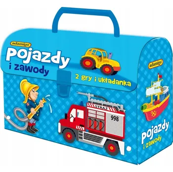 Desková hra Desková hra Kufřík - Vozidla a soutěže obrázkové karty pro děti desková hra párty deskové hry rodinné puzzle pro děti mozaika na skládání pro děti Adamigo