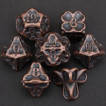 Příslušenství k deskovým hrám ÚSMĚV OSUDU SADA 7 KOVOVÝCH RPG kostek