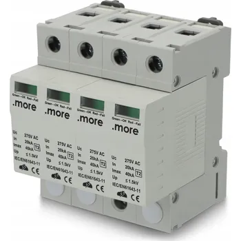 Přepěťová ochrana Přepěťová ochrana 3fázová 4P B+C T1+T2 12,5kA 30(60)kA B+C MORE ECOLIGHT