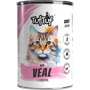 Krmivo pro kočku Mokré krmivo pro kočky Tuf Tuf Plechovka s telecím masem 400 g