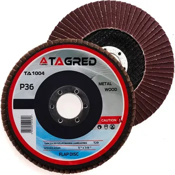 Brusný kotouč Lamelový korundový kotouč na broušení kovů, 125 x 22,2 mm, P36, Tagred TA1004