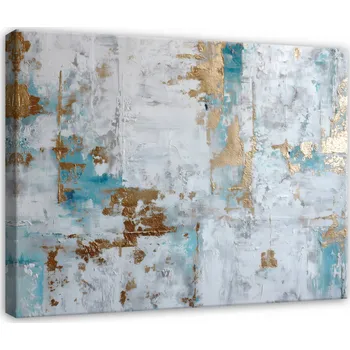 Obraz OBRAZ ABSTRAKCE ZLATÝ BETON DO LOŽNICE OBÝVÁKU NA PLÁTNĚ 60x40
