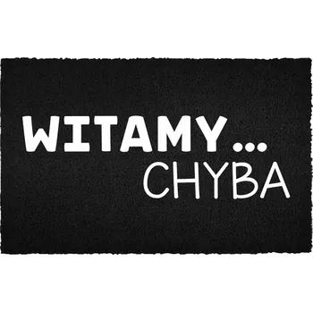 Rohožka KOKOSOVÁ VSTUPNÍ ROHOŽKA ČERNÁ 40X60 KE DVEŘÍM VTIPNÁ VÍTEJTE ASI