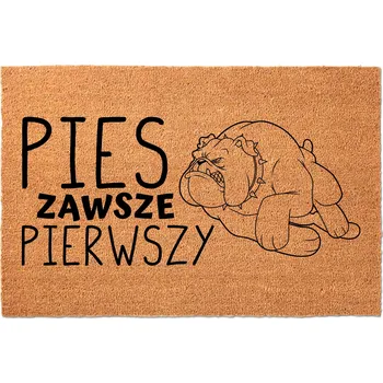 Rohožka KOKOSOVÁ VSTUPNÍ ROHOŽKA DÁREK PRO MILOVNÍKY PSŮ - PES VŽDY PRVNÍ