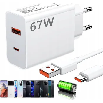 Síťová nabíječka Xiaomi 67W bílá USB s rychlým nabíjením Quick Charge