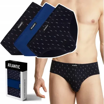 Slipy ATLANTIC 3MP-101 Pánské slipy – Klasické bavlněné Slipy 3-BALENÍ - 3XL