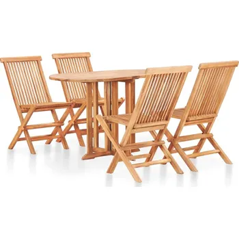 Zahradní sestava vidaXL 5dílný skládací zahradní jídelní set masivní teakové dřevo [49003]