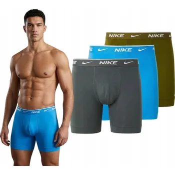 Boxerky Slipy Pánské spodní prádlo NIKE EVERYDAY COTTON TRUNK BOXER BAREVNÉ 3KS S